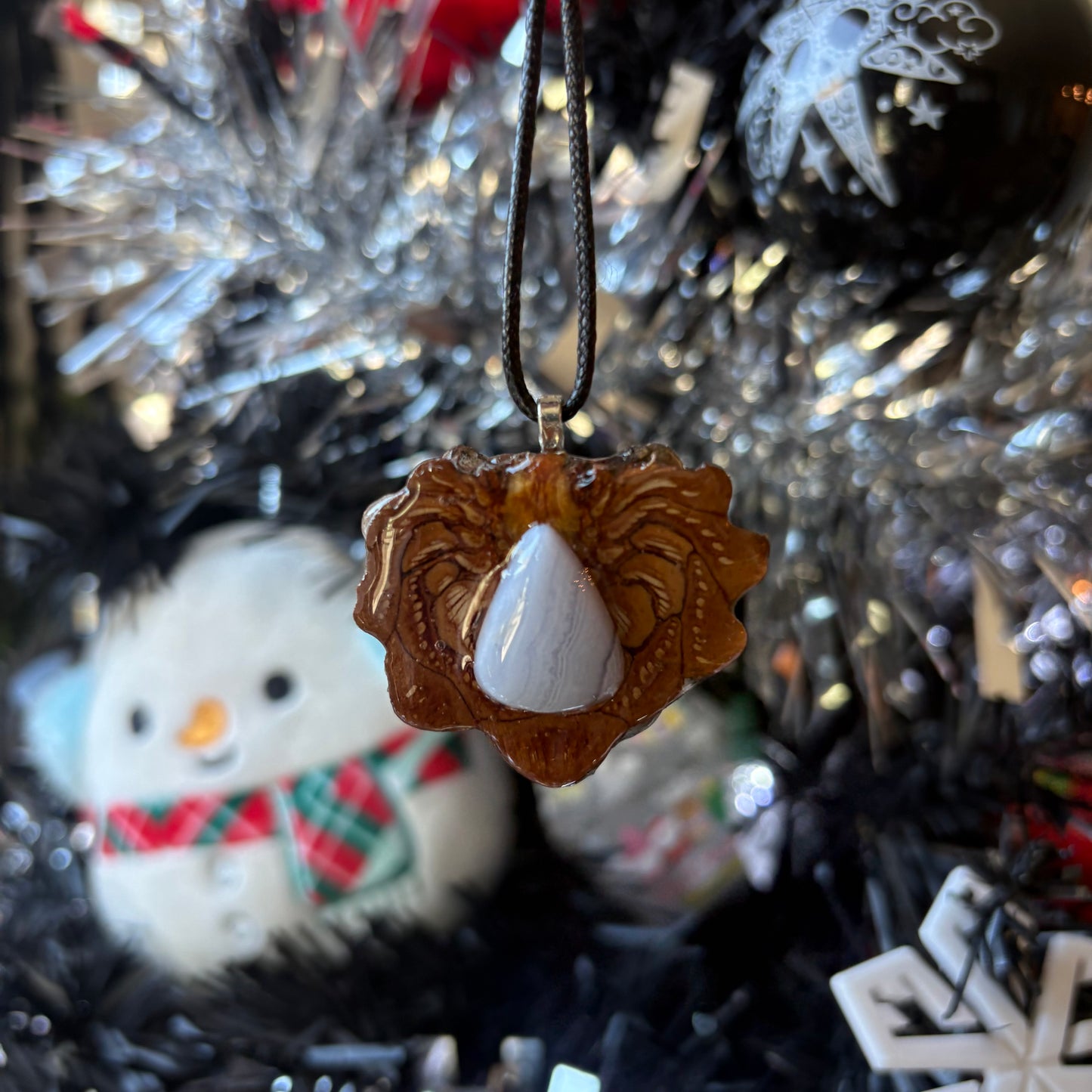 Blue Lace Agate Pinecone Pendant