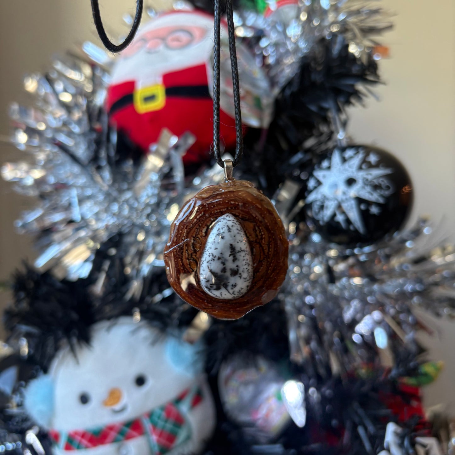 Dalmatian Stone Pinecone Pendant