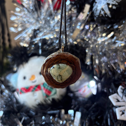 Green Moss Agate Pinecone Pendant