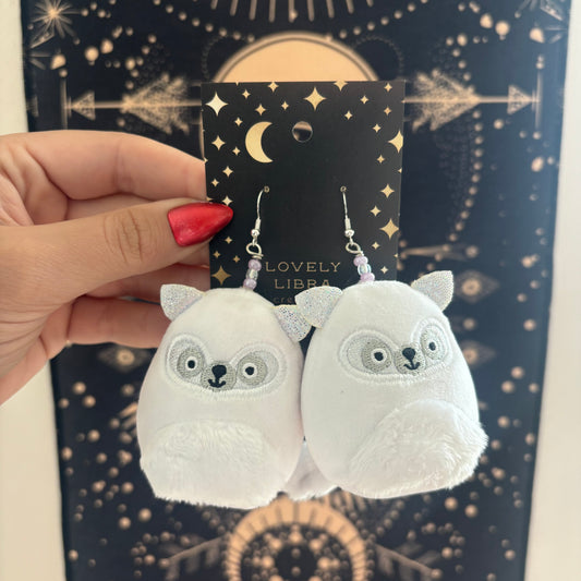 Landi the White Lemur Squish Earrings