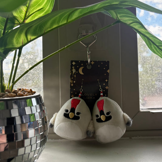 Basma the Whooping Crane Squish Earrings