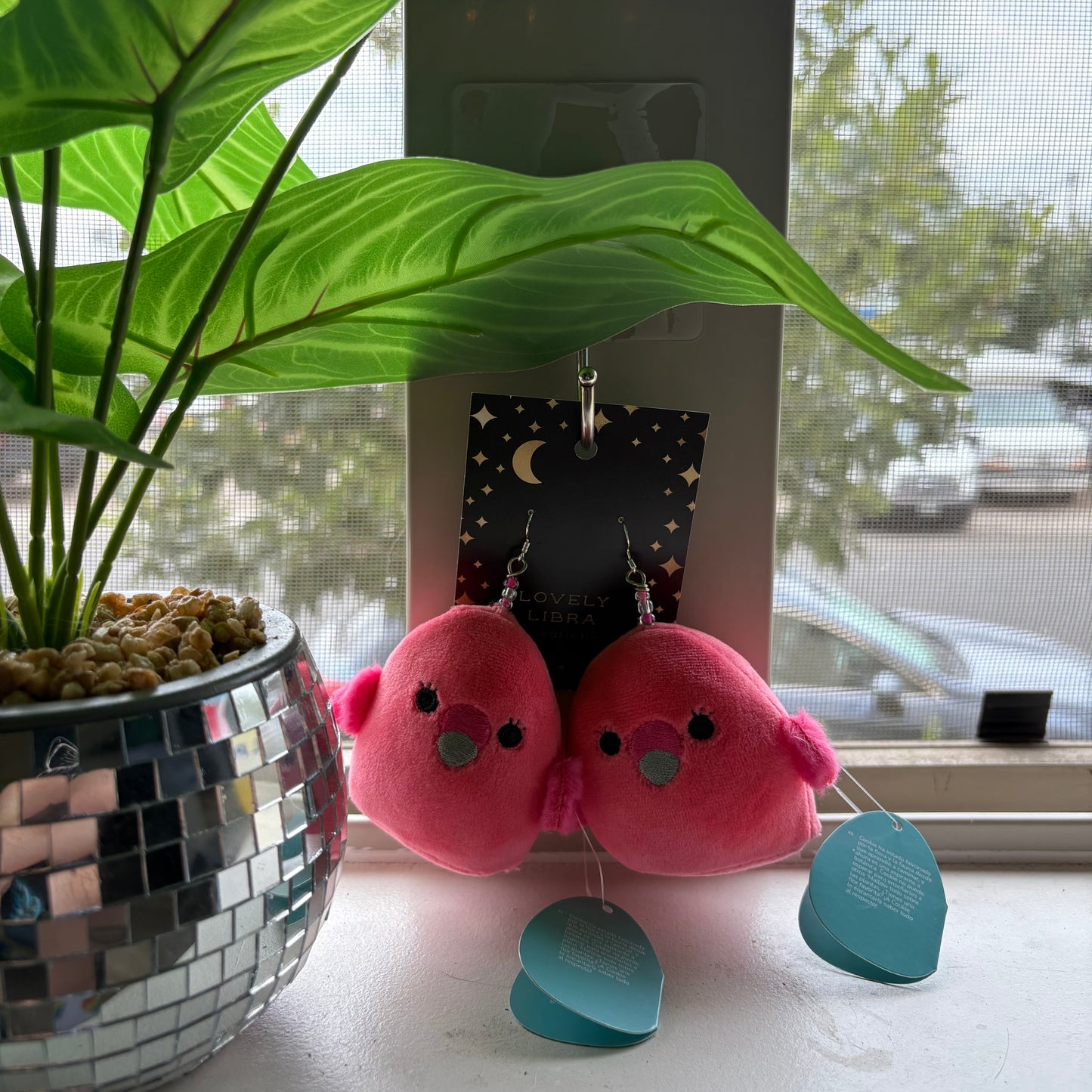 Cookie the Flamingo the Squish Earrings