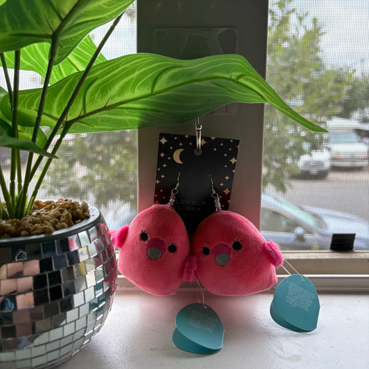 Cookie the Flamingo the Squish Earrings