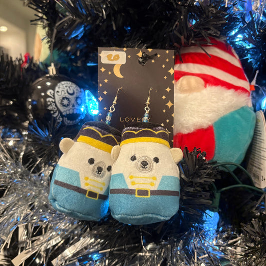 Gleb the Polar Bear Nutcracker Squish Earrings