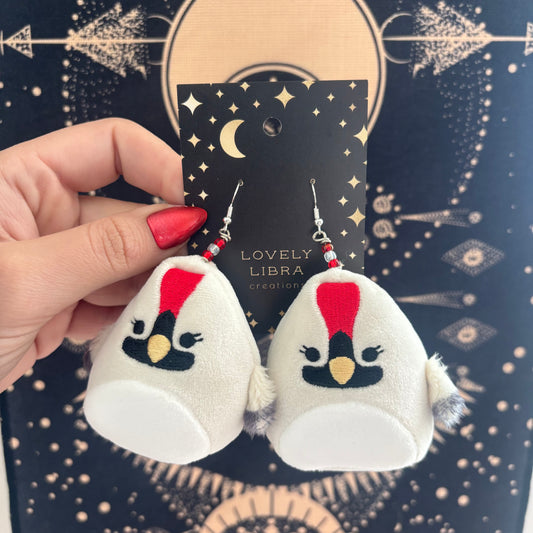 Basma the Whooping Crane Squish Earrings