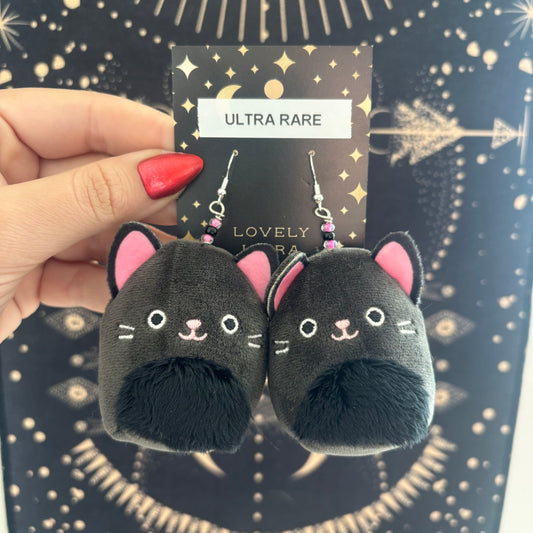 ULTRA RARE Bambalina the Black Cat Squish Earrings